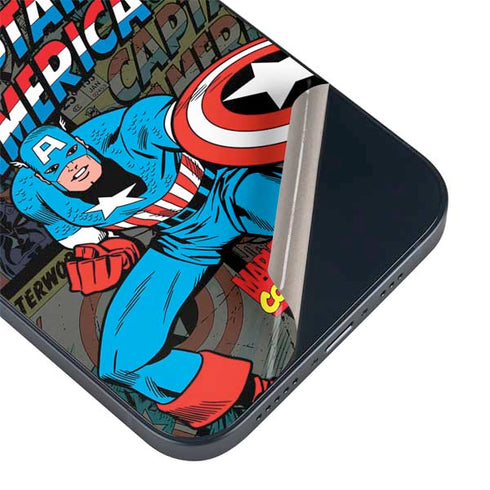 Marvel Classic Comics Captain America Vintage iPhone 14 Plus Skin